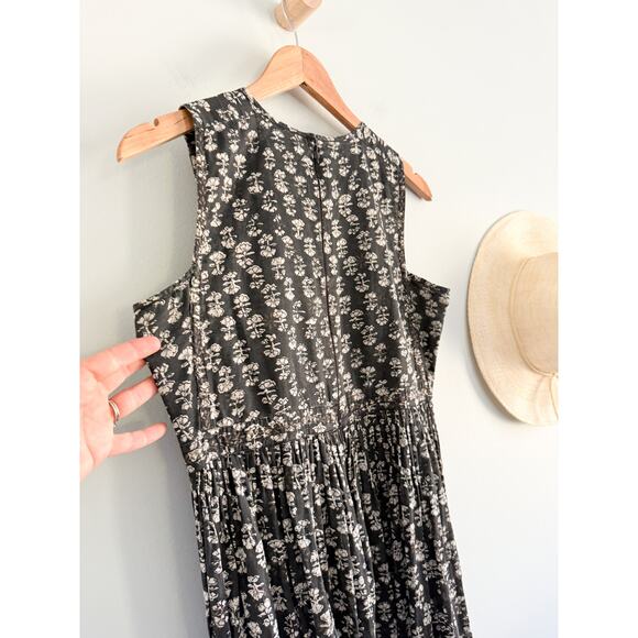 DÔEN | DOEN | Tulsi Dress Black White Midi Floral | Sz Medium - Picture 9 of 10